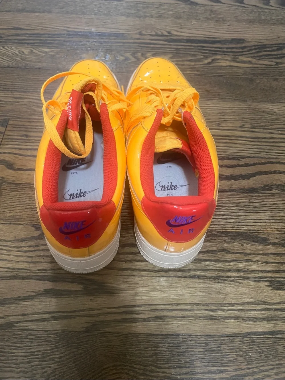 Nike Yellow Sneakers with Red Lining